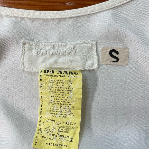 DA-NANG Surplus Cinch Tie Waist Silk Sexy Coastal RomperW/ Pockets - Sz Small - Picture 12 of 12